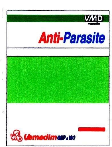 Mẫu nhãn hiệu ANTI-PARASITE VMD VEMEDIM GMP & ISO