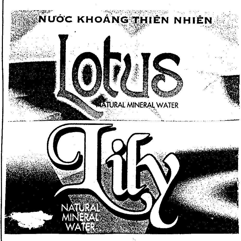 Mẫu nhãn hiệu LOTUS LILY NUOC KHOANG THIEN NHIEN