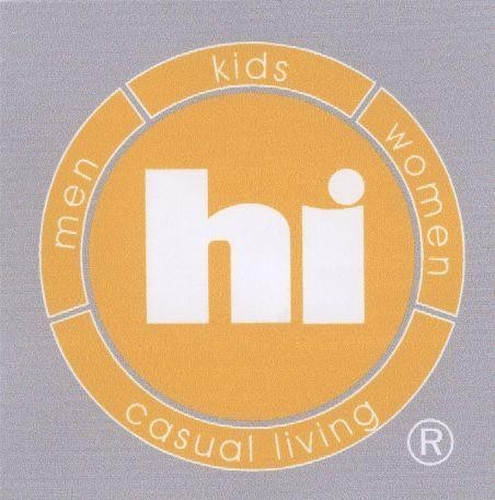 Mẫu nhãn hiệu HI CASUAL LIVING KIDS MEN WOMEN