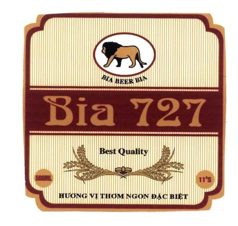 Mẫu nhãn hiệu BIA BEER BIA BIA 727 BEST QUALITY