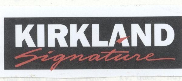 Mẫu nhãn hiệu KIRKLAND SIGNATURE