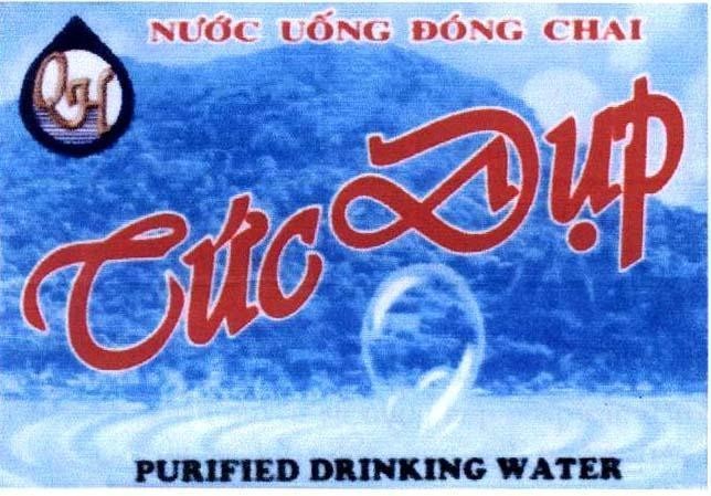 Mẫu nhãn hiệu QH TứC DụP NƯớC UốNG ĐóNG CHAI PURIFIED DRINKING WATER
