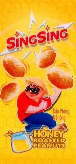 Mẫu nhãn hiệu SINGSING Đậu Phộng Mật Ong HONEY ROASTED PEANUT