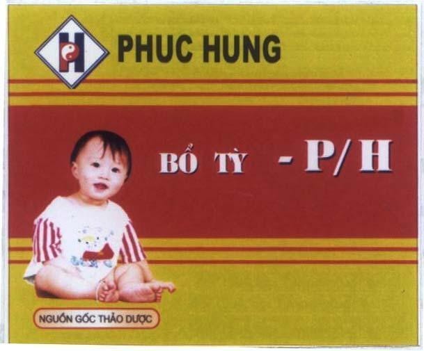 Mẫu nhãn hiệu PH PHUC HUNG Bổ Tỳ P/H Nguồn Gốc Thảo Dược