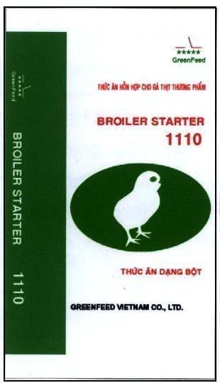 Mẫu nhãn hiệu GreenFeed BROILER STARTER GREENFEED VIETNAM CO., LTD 1110 Thức ăn dạng bột