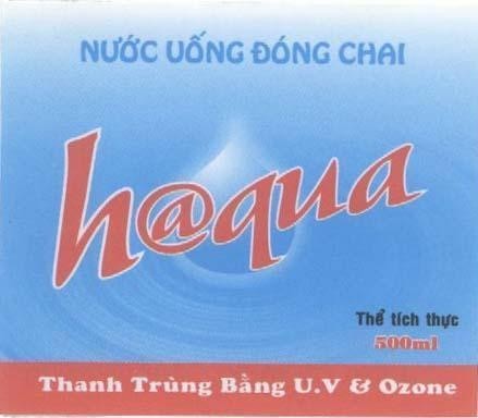 Mẫu nhãn hiệu NUOC UONG DONG CHAI H@QUA THANH TRUNG BANG U.V OZONE