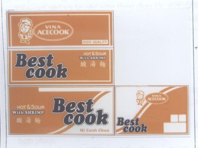 Mẫu nhãn hiệu VINA ACECOOK BEST COOK HOT&SOUR WHITH SHRIMP Mì CANH CHUA