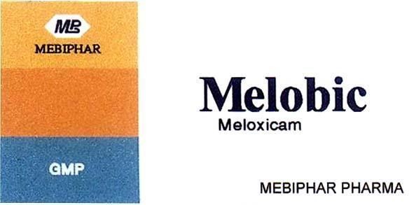 Mẫu nhãn hiệu GMP MELOBIC MELOXICAM MEBIPHAR PHARMA