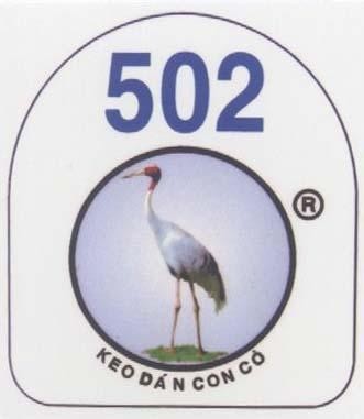 Mẫu nhãn hiệu 502 Keo Dán Con Cò