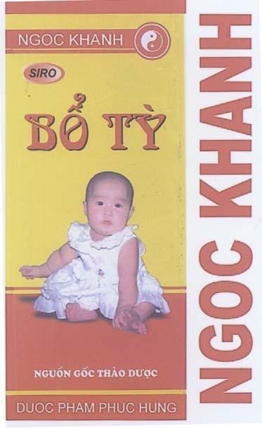 Mẫu nhãn hiệu NGOC KHANH SIRO Bổ Tỷ DUOC PHAM PHUC HUNG NGUồN GốC THảO DƯợC