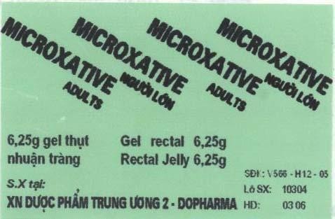 Mẫu nhãn hiệu MICROXATIVE NGUOI LON ADULTS XN DUOC PHAM TRUNG UONG 2 DOPHARMA