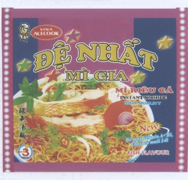 Mẫu nhãn hiệu VINA ACECOOK Đệ Nhất Mì Gia Mì Riêu Cá suan yu tang mian