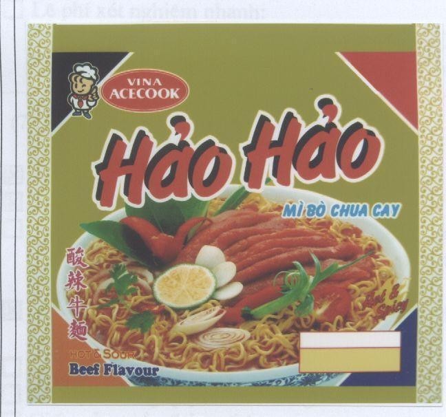 Mẫu nhãn hiệu VINA ACECOOK Hảo Hảo Mì Bò Chua Cay suan la niu mian