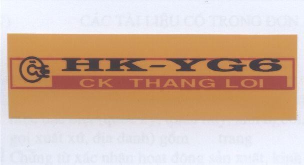 Mẫu nhãn hiệu HK-YG6 CK THANG LOI