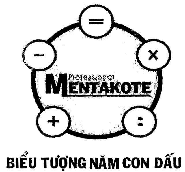 Mẫu nhãn hiệu PROFESSIONAL MENTAKOTE Biểu Tượng Năm Con Dấu