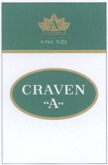 Mẫu nhãn hiệu A ORIGINAL KING SIZE CRAVEN A