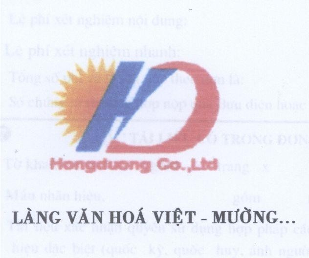 Mẫu nhãn hiệu HD HONGDUONG CO.,LTD Làng Văn Hoá Việt Mường