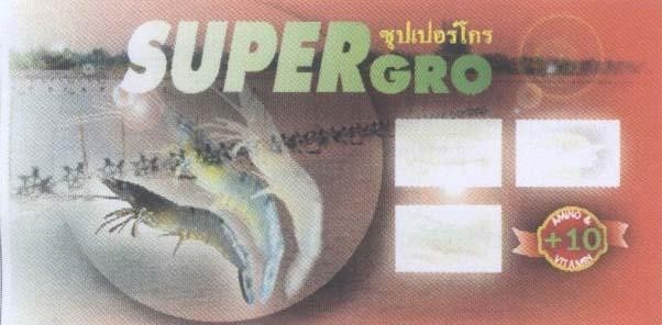 Mẫu nhãn hiệu SUPERGRO su pơ crô AMINO VITAMIN + 10