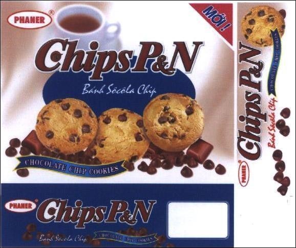 Mẫu nhãn hiệu PHANER CHIPS P&N Bánh Sôcôla CHIP CHOCOLATE COOKIES