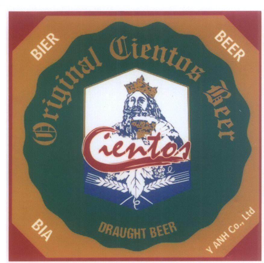 Mẫu nhãn hiệu BOHEMIA ORIGINAL CIENTOS BEER DRAUGHT BEER CIENTOS