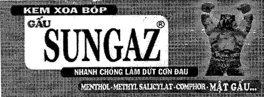 Mẫu nhãn hiệu KEM XOA BóP GấU SUNGAZ TRUONG SON NHANH CHóNG LàM DứT CƠN ĐAU MENTHOL METHYL SALICYLAT COMPHOR