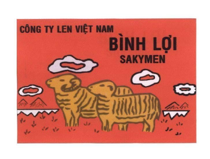 Mẫu nhãn hiệu Công Ty Len Việt Nam Bình Lợi SAKYMEN