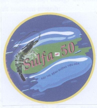 Mẫu nhãn hiệu SULFA-50 DAC TRI BENH DUONG TIEU HOA