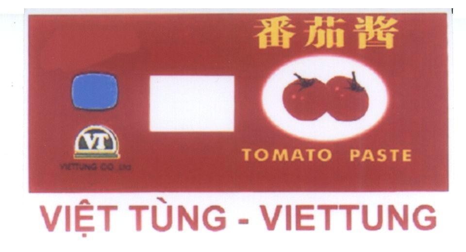 Mẫu nhãn hiệu VT VIET TUNG CO LTD TOMATO PASTE VIET TUNG - VIETTUNG BA BEP