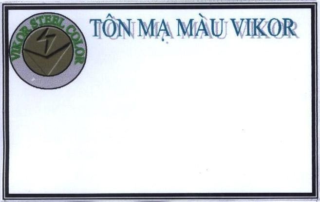 Mẫu nhãn hiệu VIKOR STEEL COLOR Tôn mạ màu VIKOR
