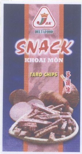 Mẫu nhãn hiệu JAK DELTAFOOD SNACK Khoai Môn TARO CHIPS YU TOU TIAO SAY