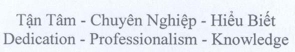 Mẫu nhãn hiệu Tan Tam Chuyen Nghiep Hieu Biet Delication Professionalism Knowledge