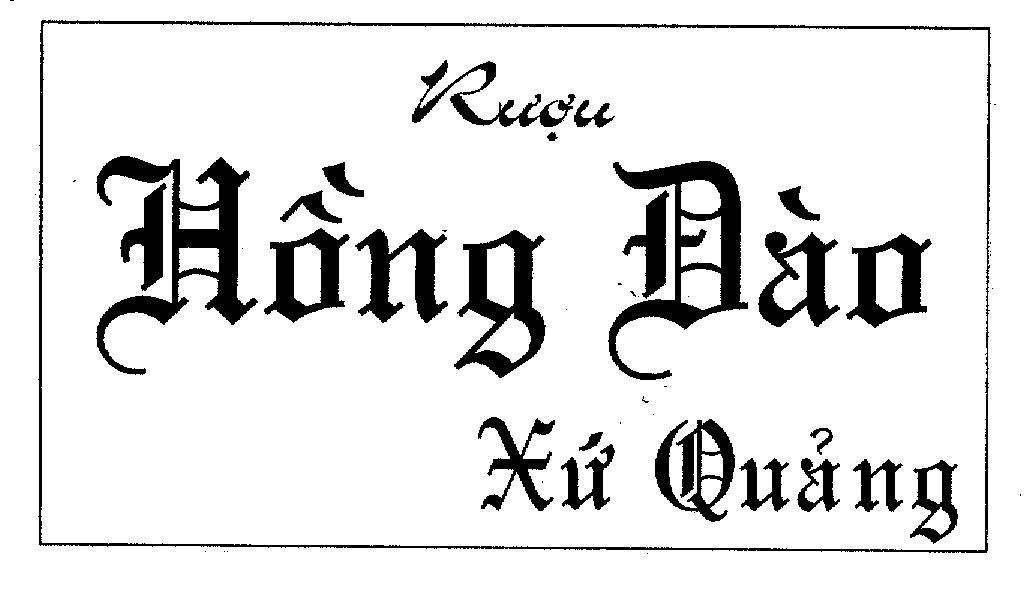 Mẫu nhãn hiệu RUOU HONG DAO XU QUANG