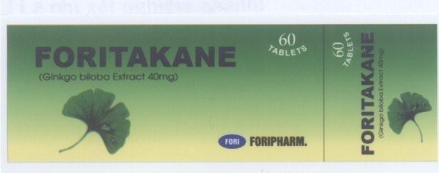 Mẫu nhãn hiệu FORITAKANE FORI FORIPHARM