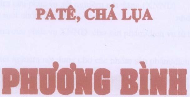 Mẫu nhãn hiệu PHƯƠNG BìNH PATÊ CHả LụA