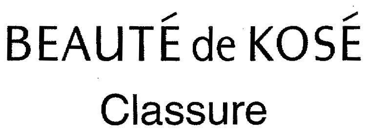 Mẫu nhãn hiệu BEAUTE DE KOSE CLASSURE