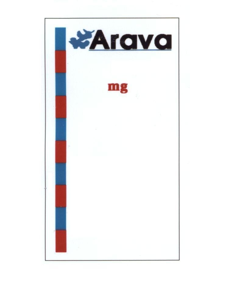 Mẫu nhãn hiệu ARAVA mg
