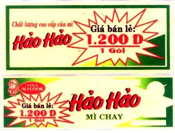 Mẫu nhãn hiệu VINA ACECOOK Hảo Hảo mì chay