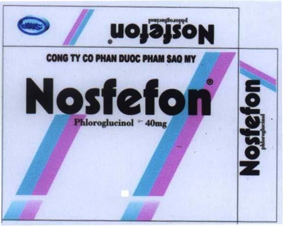 Mẫu nhãn hiệu SAO MY NOSFEFON SMP PHLOROGLUCINOL CONG TY CO PHAN DUOC PHAM