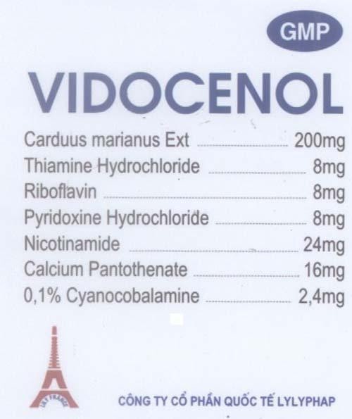 Mẫu nhãn hiệu VIDOCENOL LYLYPHAP LILY FRANCE CONG TY CO PHAN QUOC TE