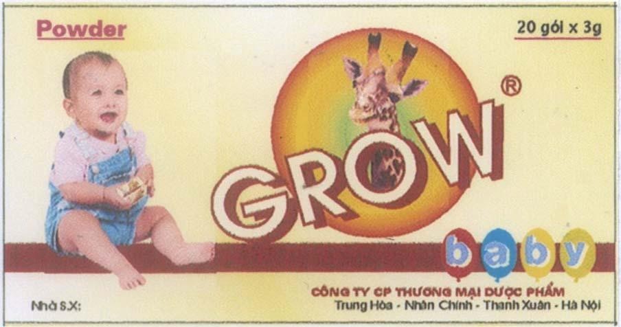 Mẫu nhãn hiệu POWDER GROW BABY