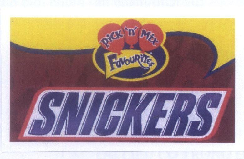 Mẫu nhãn hiệu SNICKERS PICK N MIX FAVOURITES