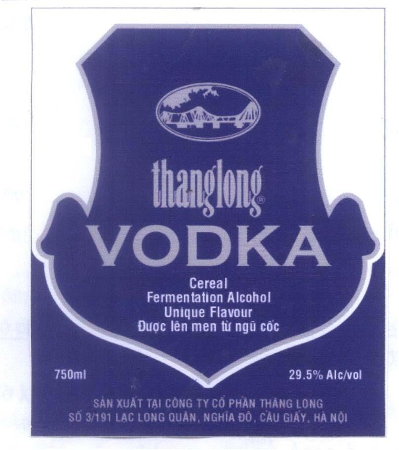 Mẫu nhãn hiệu thanglong VODKA