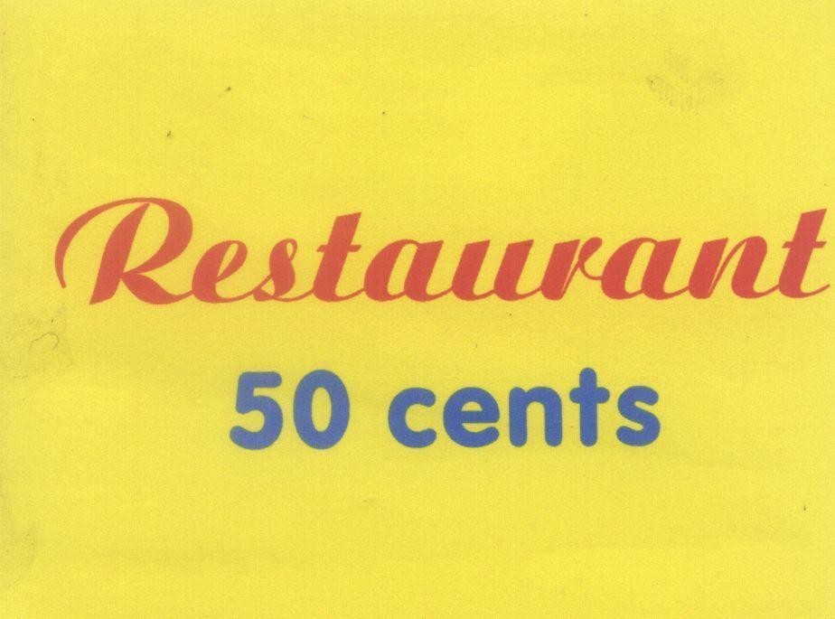 Mẫu nhãn hiệu Restaurant 50 cents