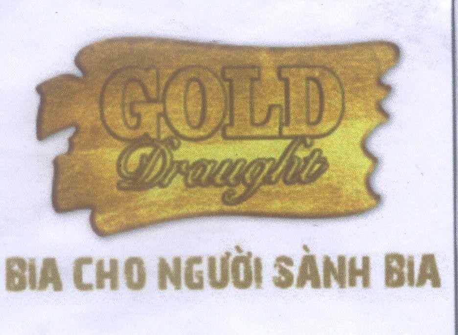 Mẫu nhãn hiệu GOLD Draught Bia cho người sành bia