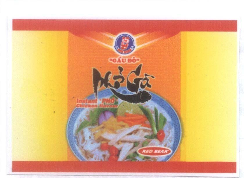 Mẫu nhãn hiệu RED BEAR Gấu Đỏ Phở Gà