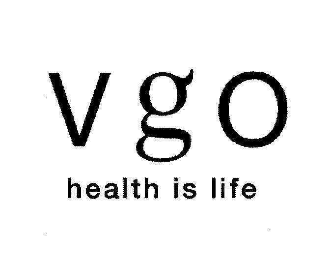 Mẫu nhãn hiệu VGO V G O HEALTH IS LIFE
