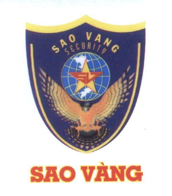 Mẫu nhãn hiệu U SAO VANG SECURITY sao vàng