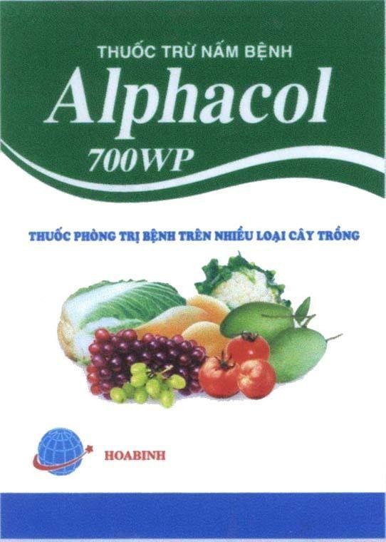 Mẫu nhãn hiệu Thuốc trừ nấm bệnh ALPHACOL HOABINH thuốc phòng trị bệnh..