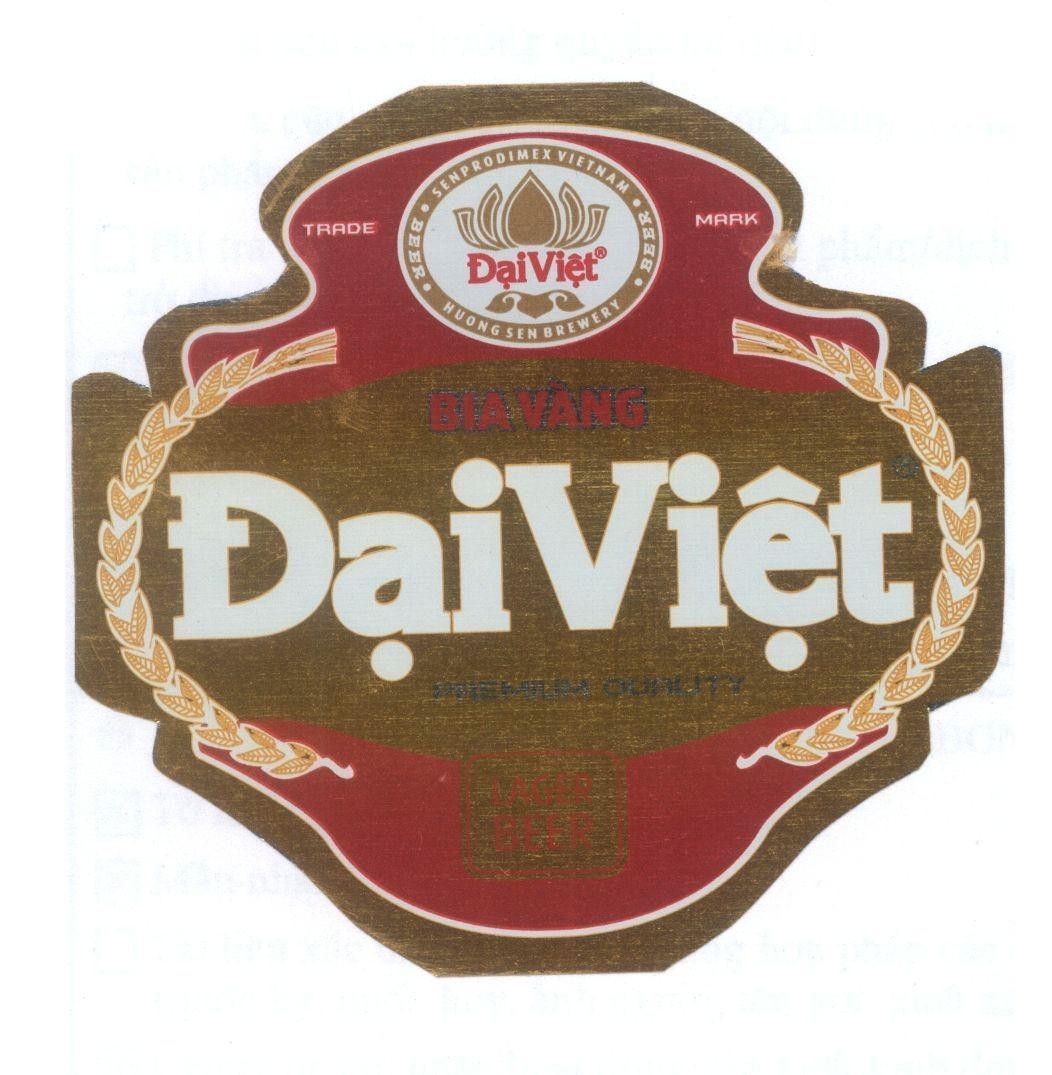 Mẫu nhãn hiệu Bia Vàng Đại Việt PREMIUM QUALITY LAGER BEER