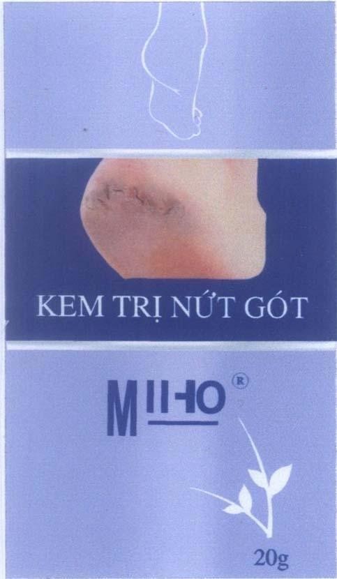 Mẫu nhãn hiệu MI HO Kem trị nứt gót 20g